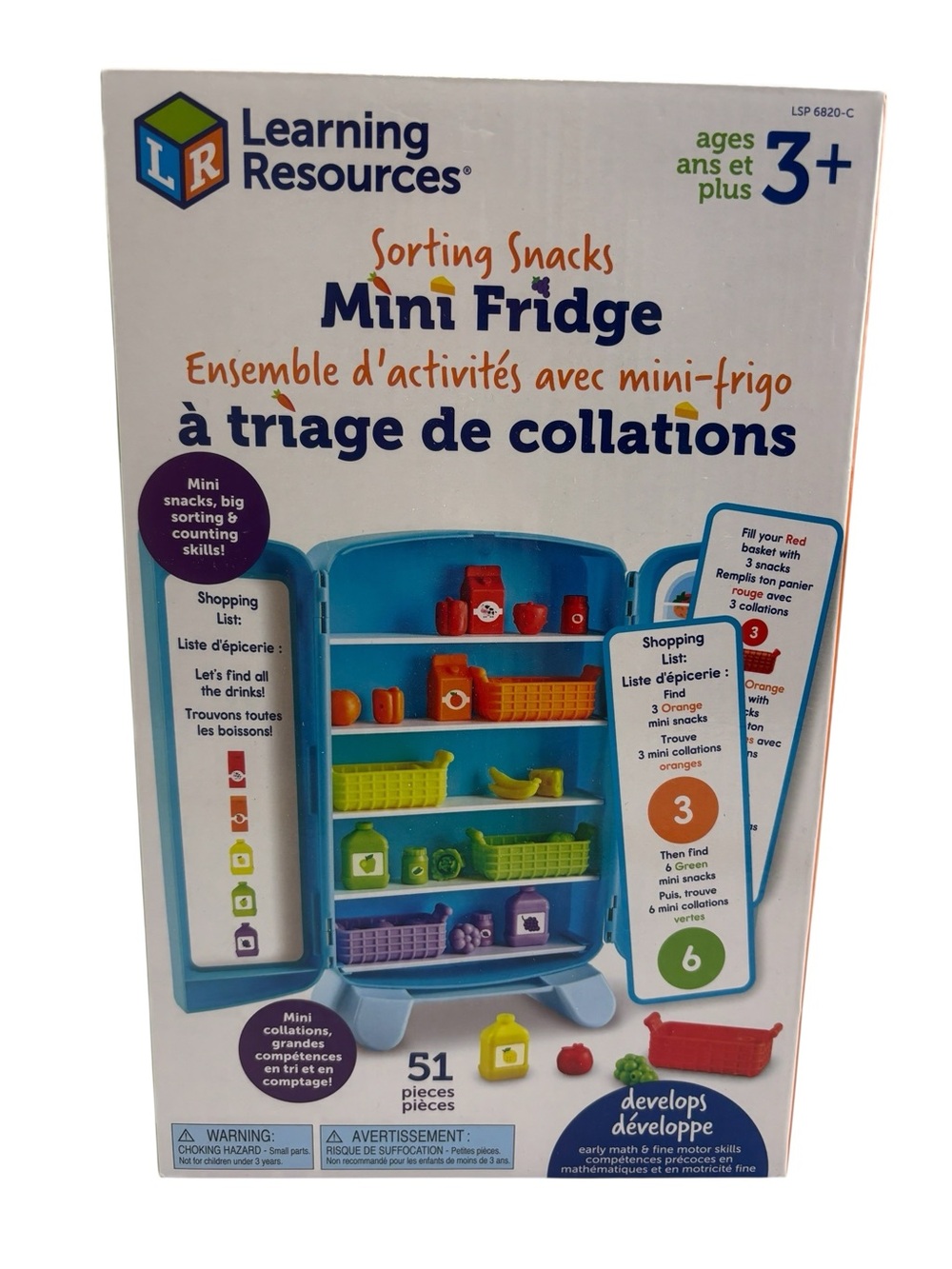 Learning Resources Sorting Snacks Mini Fridge Educational Toy NEW